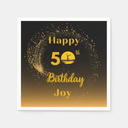 50誕生日カクテルナプキン スタンダードカクテルナプキン (正面)