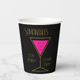 50誕生日カクテルパーティーブラック金ゴールドパーティー 紙コップ