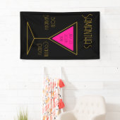 50誕生日カクテルパーティーブラック金ゴールド誕生日 横断幕 (インサイチュ)