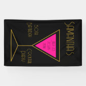 50誕生日カクテルパーティーブラック金ゴールド誕生日 横断幕 (横)