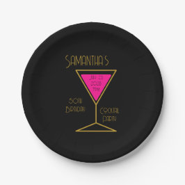 50誕生日カクテルパーティーブラック金ゴールド ペーパープレート