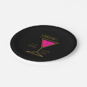 50誕生日カクテルパーティーブラック金ゴールド ペーパープレート (アングル)