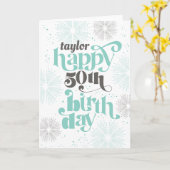 50誕生日カスタマイズ可能グリーティングカード カード (黄色い花)