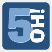 50誕生日カスタム年海軍とベビーブルー スクエアシール (正面)