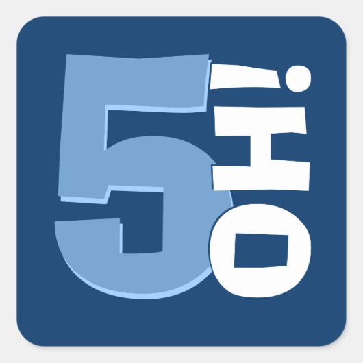 50誕生日カスタム年海軍とベビーブルー スクエアシール (正面)