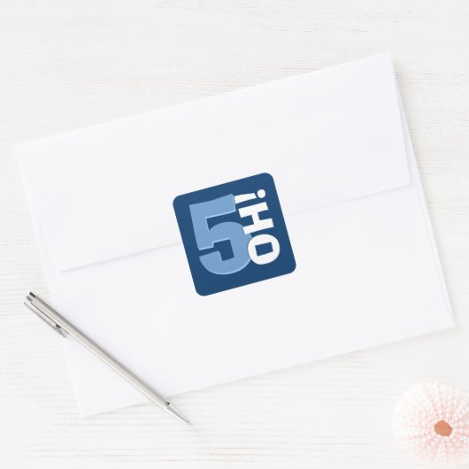 50誕生日カスタム年海軍とベビーブルー スクエアシール (封筒)