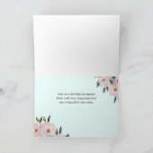 50誕生日カスタム水彩バラストライプ カード (内部)