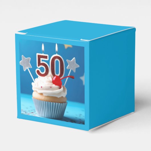 50誕生日カップケーキ フェイバーボックス (正面サイド)