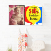 50誕生日カラフル風船の写真 横断幕 (インサイチュ)