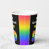 50誕生日カラフル:レインボー# 50、名前をカスタムする 紙コップ (右)