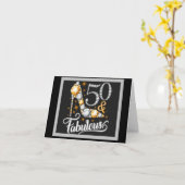 50誕生日カードが素晴らしくキラキラ カード (黄色い花)