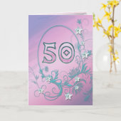 50誕生日カード（ダイヤモンド星） カード (黄色い花)