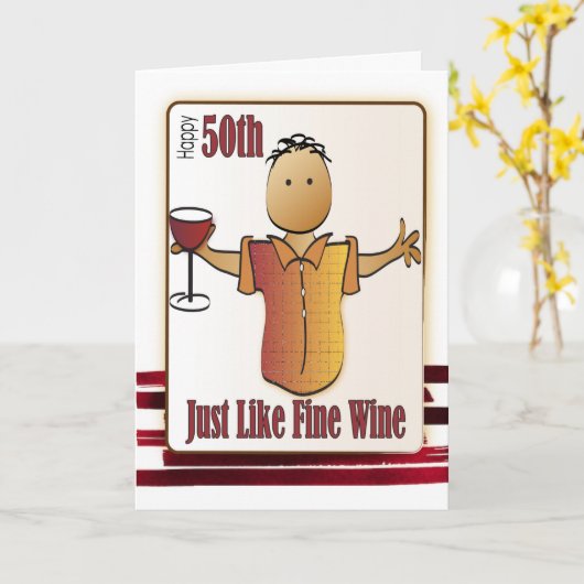 50誕生日カードfor Man -おもしろいとClassy カード (黄色い花)