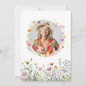 50誕生日ガーデンフローラワイルドメドウフォト 招待状 (裏面)