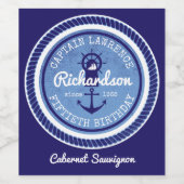 50誕生日キャプテンロー航海のプいかりヘルム ワインラベル (シングルラベル)