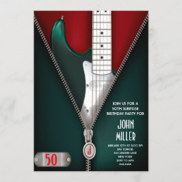 50誕生日ギターロックスター招待状 招待状