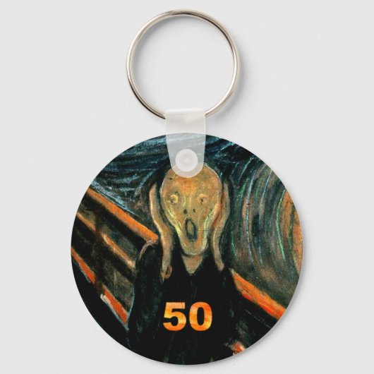50誕生日ギフト悲鳴50! キーホルダー (正面)