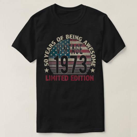 50誕生日ギフト男性ヴィンテージ1973 50歳U Tシャツ (デザイン正面)