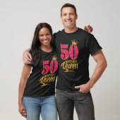 50誕生日クイーン50歳ガールクラウンピンク Tシャツ (ユニセックス)