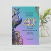 50誕生日クジャク 招待状 (スタンド正面)