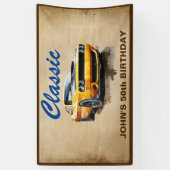 50誕生日クラシックマッスルカー誕生日 横断幕 (縦)