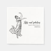 50誕生日クラシック踊り女性パーティー スタンダードカクテルナプキン (正面)