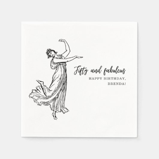 50誕生日クラシック踊り女性パーティー スタンダードカクテルナプキン (正面)