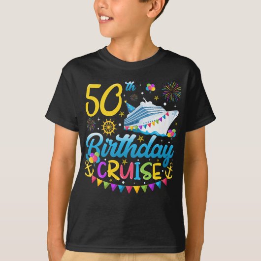 50誕生日クルーズBデイパーティーボーイ Tシャツ (正面)
