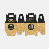 50誕生日グディーバッグアイディア、ブラックと金ゴールド フェイバーボックス (折り畳みなし)