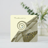 50誕生日グリーン&イエローデザイン 招待状 (スタンド正面)