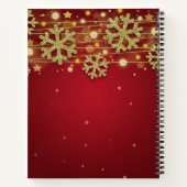 50誕生日ゲストブック金ゴールド赤い冬 ノートブック (裏面)