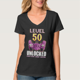 50誕生日ゲーマーボーイズ女の子50歳レベル5 Tシャツ