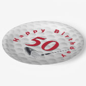 50誕生日ゴルフボールデザイン ペーパープレート (アングル)