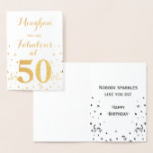 50誕生日ゴールドフォイル50で素晴らしい 箔カード (ディスプレー)