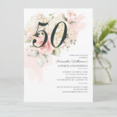 50誕生日サプライズパーティーフローラ 招待状 (スタンド正面)