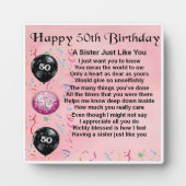 50誕生日シスターポエムプラーク フォトプラーク (正面)