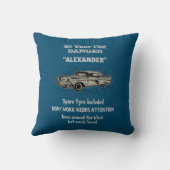 50誕生日ジョークヴィンテージカーを取得おもしろい クッション (裏面)