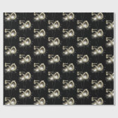 50誕生日スパーカーズオンブラック ラッピングペーパー (フラット)