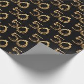 50誕生日スパーカーズオンブラック ラッピングペーパー (角)