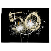50誕生日スパーカーズオンブラック ラージペーパーバッグ (正面)