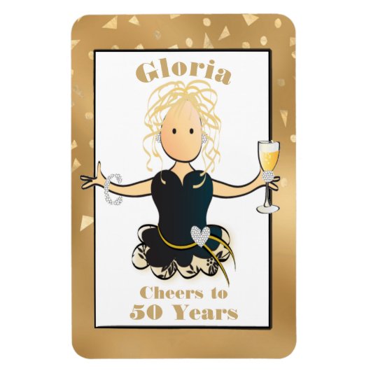 50誕生日スパークルグラムおもしろい応援~50 マグネット (縦)