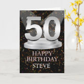 50誕生日スポットライト名刺追加 カード (黄色い花)