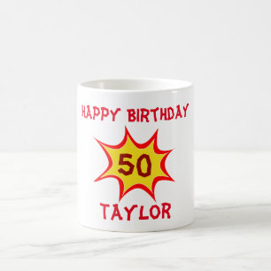 50誕生日スーパーヒーローテーマ コーヒーマグカップ