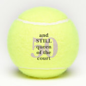 50誕生日テニスコートクイーンパーソナライズされた テニスボール (裏面)