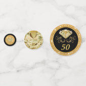 50誕生日デコレーションブラック&金ゴールド コンフェッティ (裏面)