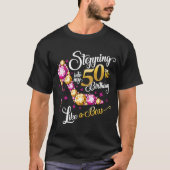 50誕生日デザイン私の50番目の誕生日にステップイン Tシャツ (正面)