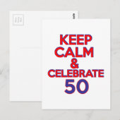 50誕生日デザイン ポストカード (正面/裏面)