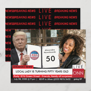 50誕生日トランプ女子おもしろいテレビニュース 招待状