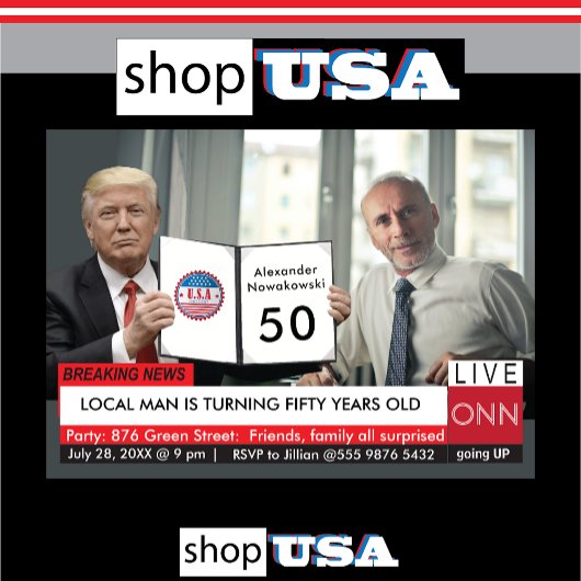 50誕生日トランプ🎙️メンズおもしろいテレビニュースGag 招待状