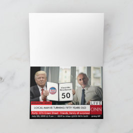 50誕生日トランプMens おもしろい TVニュース 招待状